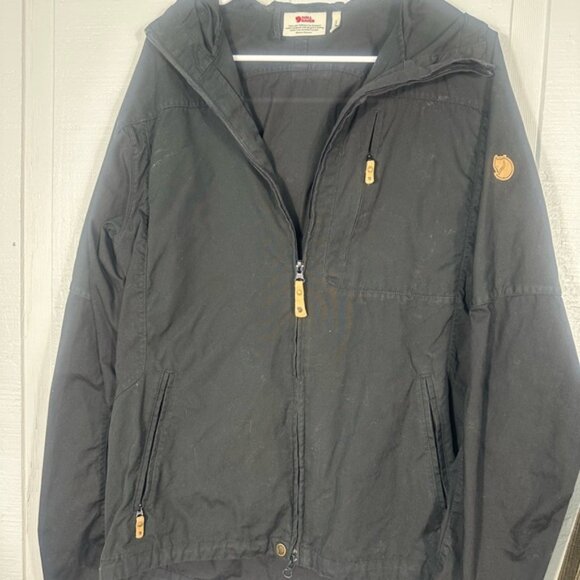 Fjallraven G-1000 Sten Jacket Lightweight Hooded Full Zip Black Size Medium EUC - Picture 4 of 8